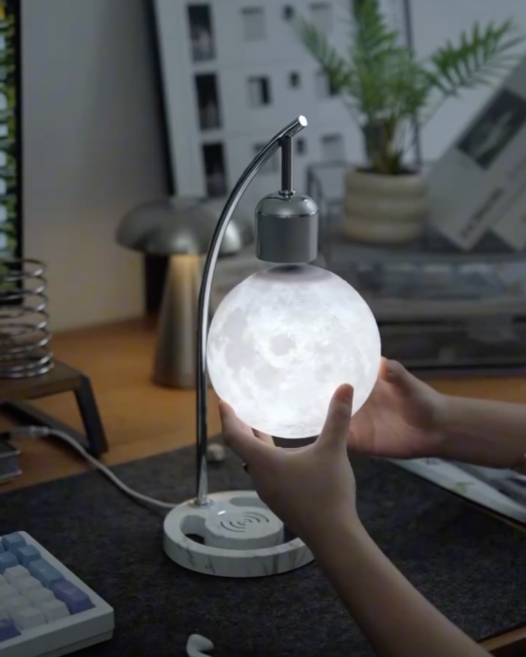 Lunora™ Levitation Moon Lamp with Wireless Charging