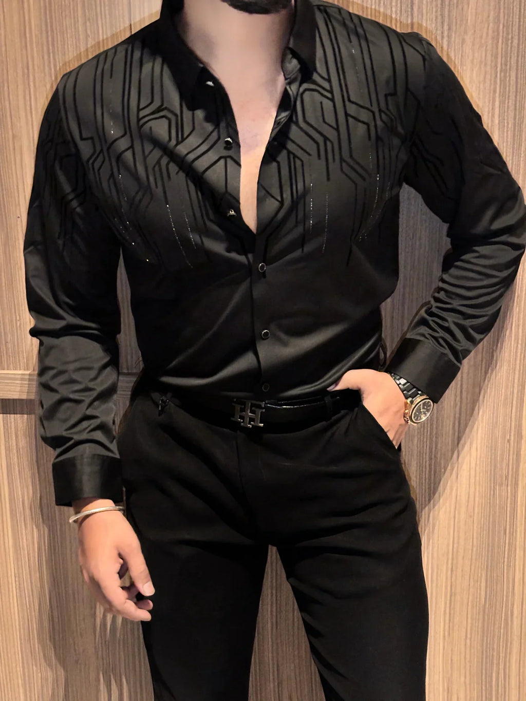 Electrify Jacquard Shirt – Black