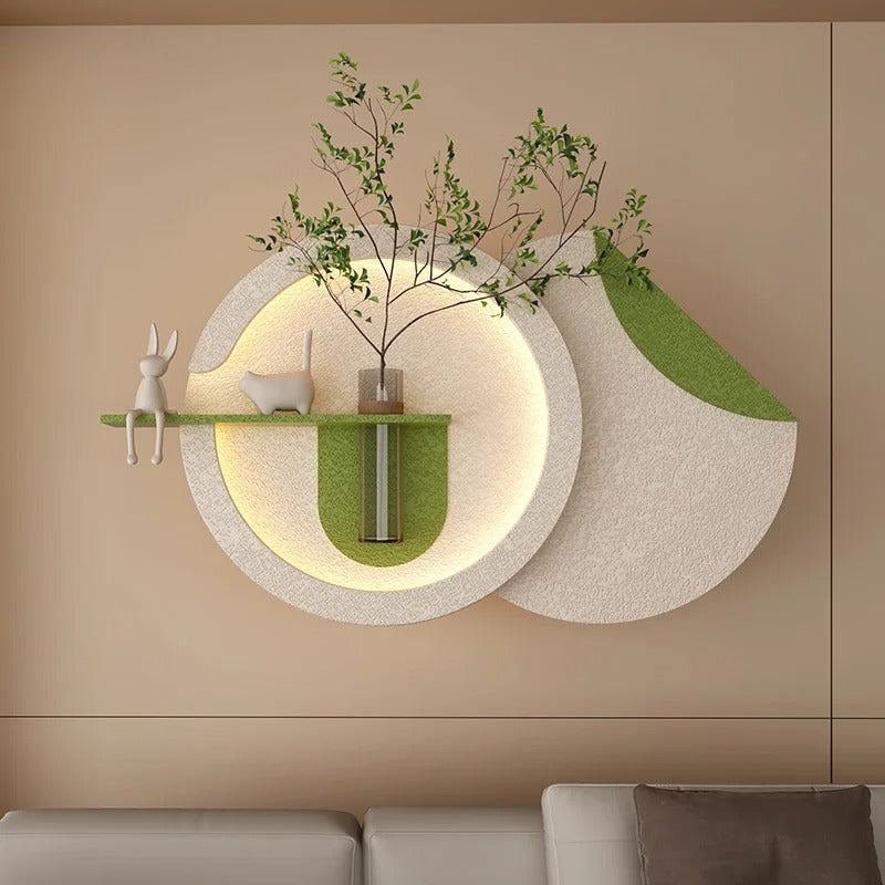 AuraCraft™ Luxe LED Wall Art – Floating Shelf & Ambient Wall Lamp