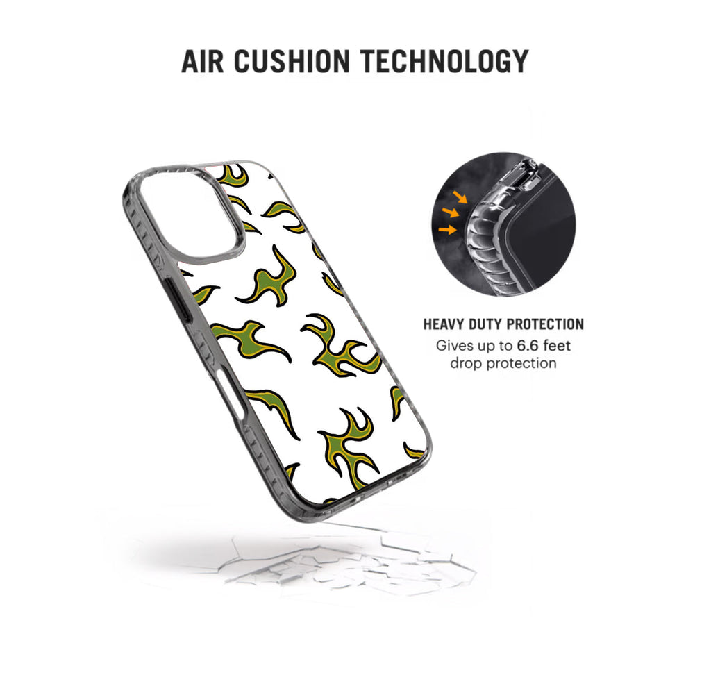 Green Flames Pattern Stride 2.0 Phone Case Cover