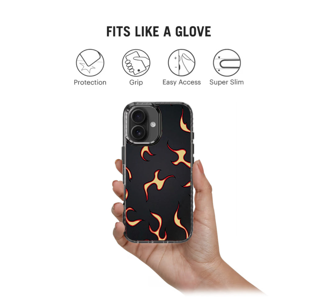 Black Flames Pattern Stride 2.0 Phone Case Cover