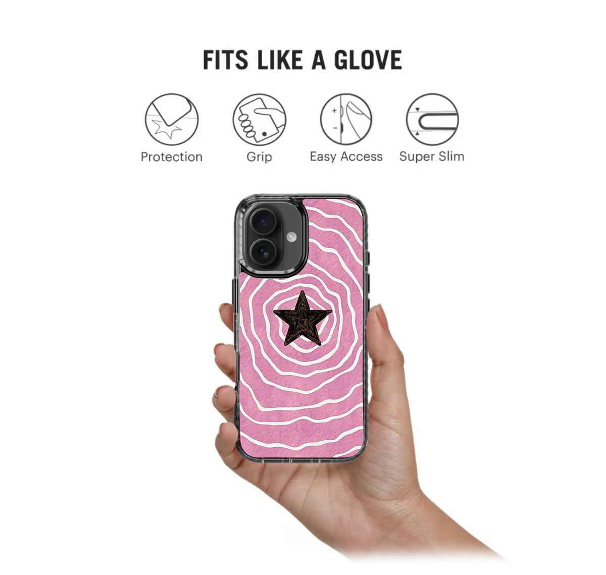 Pink Star Spiral Pattern Stride 2.0 Phone Case Cover