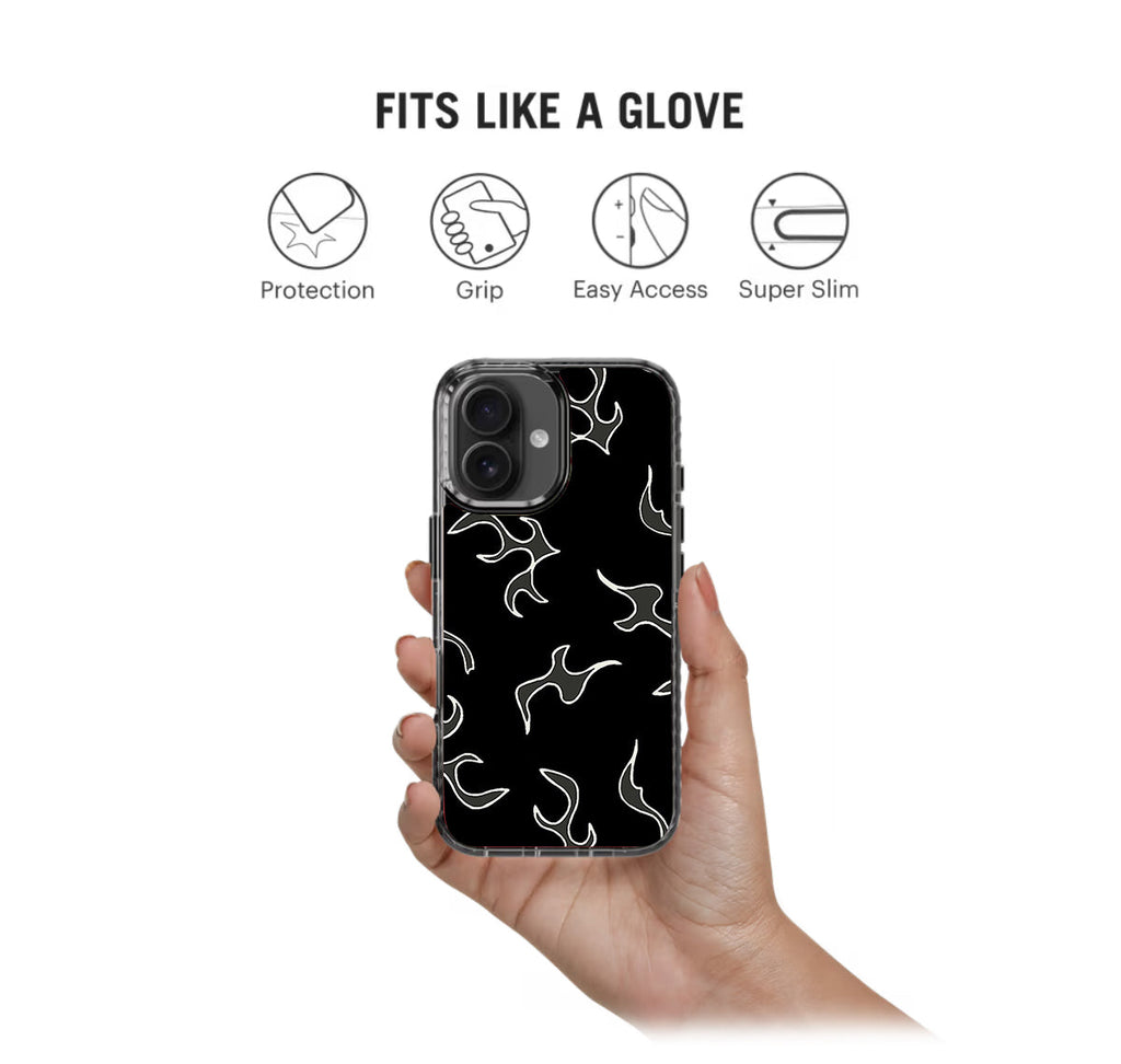 White Flames Pattern Stride 2.0 Phone Case Cover